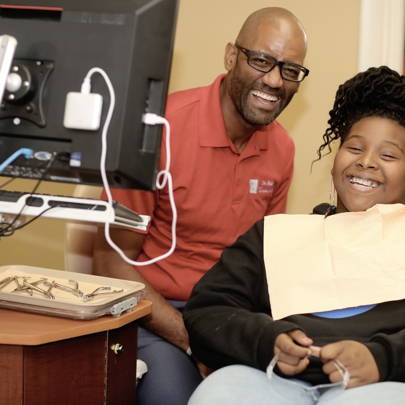 Dr. Mack with a patient