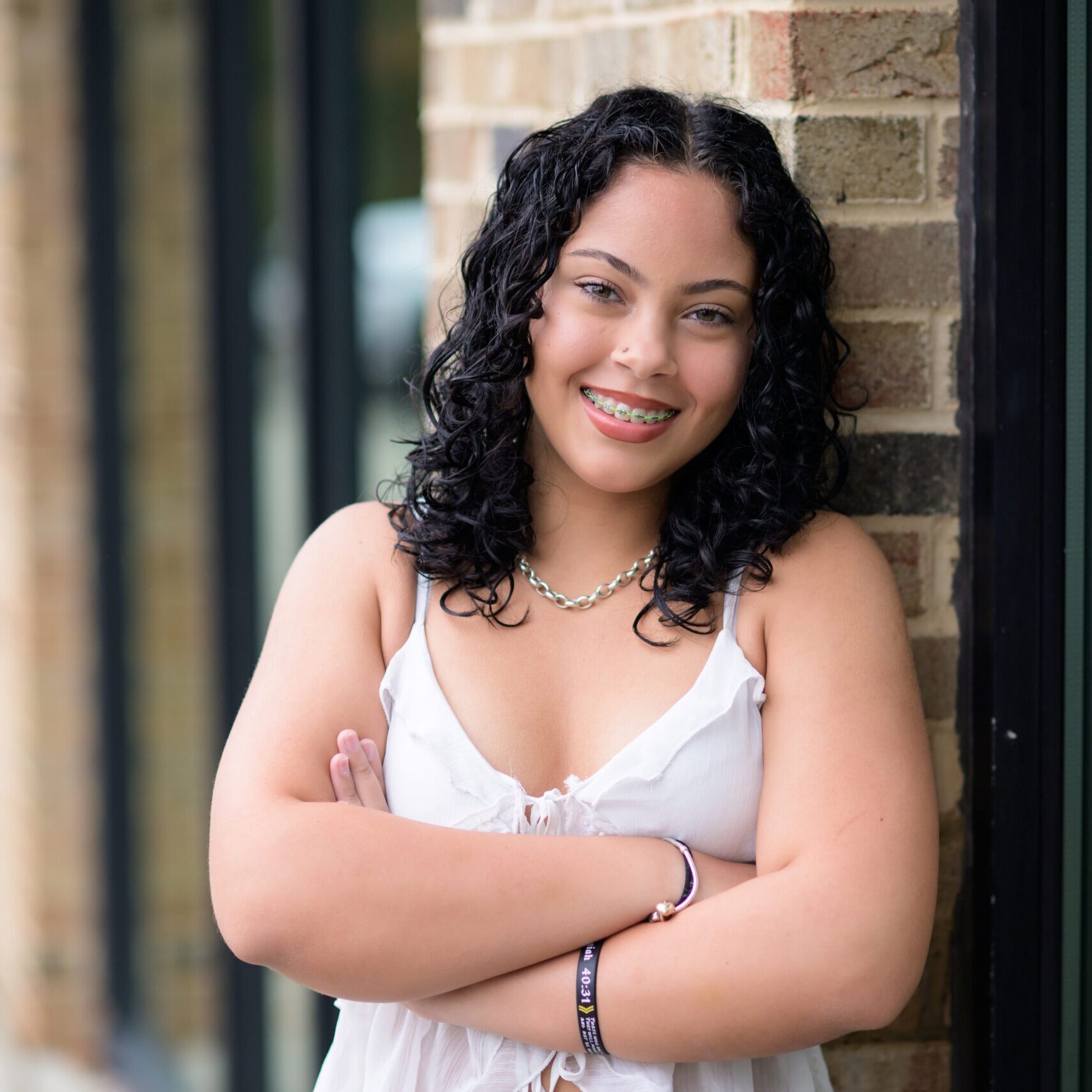 Mack orthodontics patient with braces