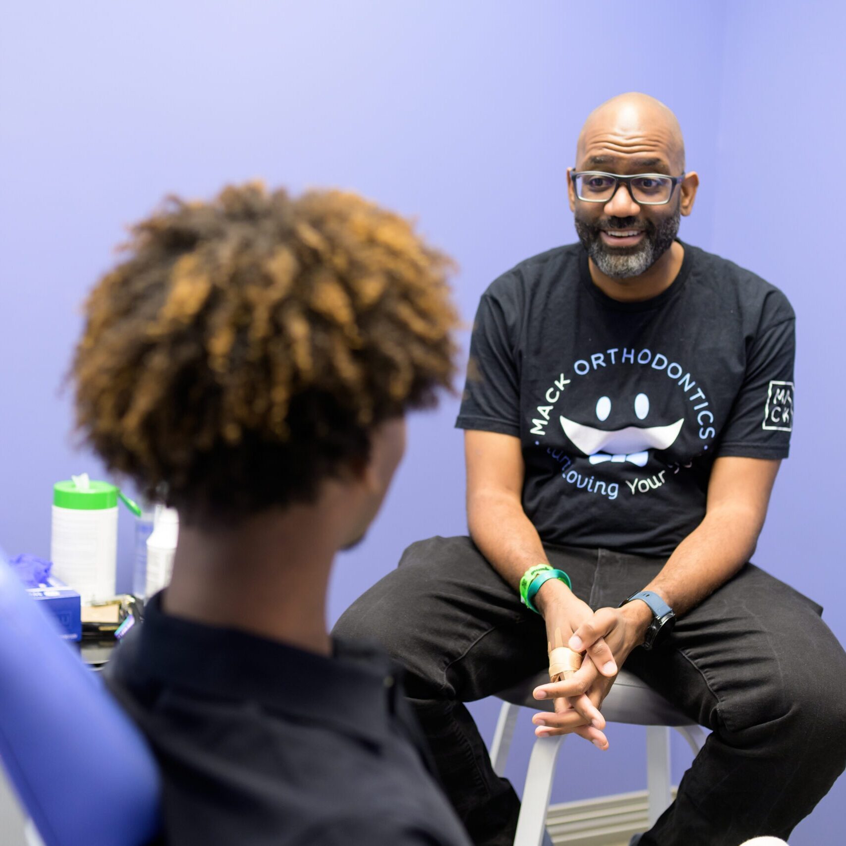 Dr.Mack with male patient burlington nc